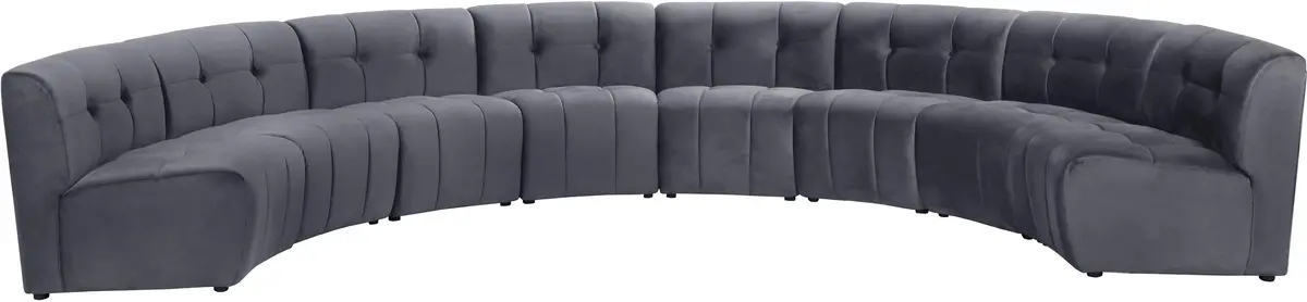 Limitless Grey Velvet 8Pc. Modular Sectional 1
