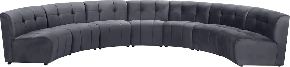 Limitless Grey Velvet 7Pc. Modular Sectional 1