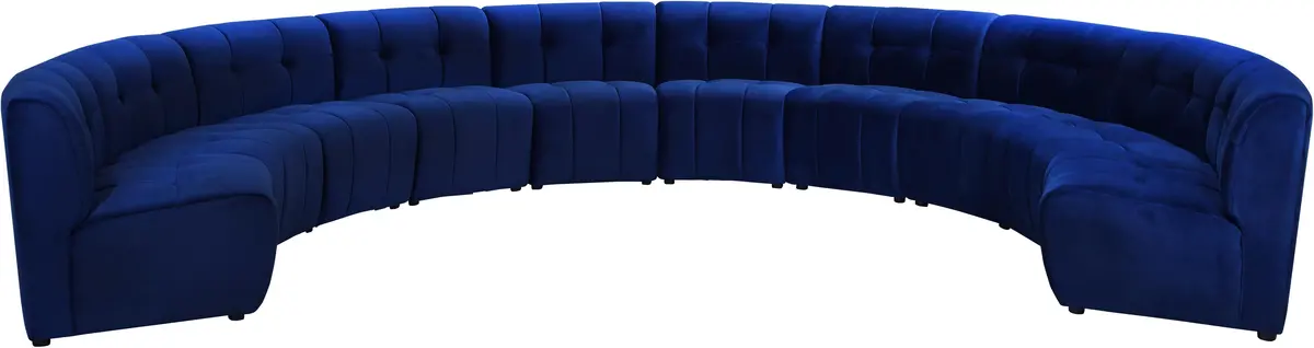 Limitless Navy Velvet 10Pc. Modular Sectional 1