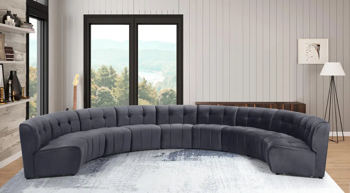 Limitless Grey Velvet 9Pc. Modular Sectional 2