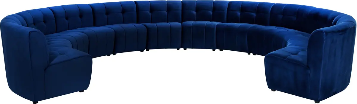 Limitless Navy Velvet 12Pc. Modular Sectional 1