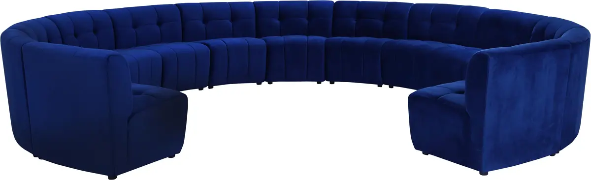 Limitless Navy Velvet 13Pc. Modular Sectional 1