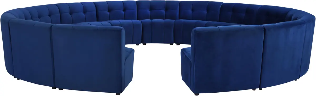 Limitless Navy Velvet 15Pc. Modular Sectional 1