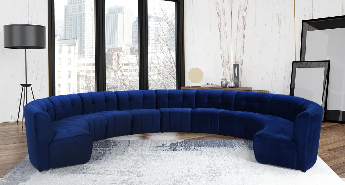 Limitless Navy Velvet 11Pc. Modular Sectional 2