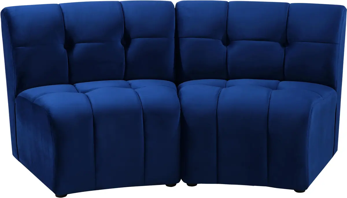 Limitless Navy Velvet 2Pc. Modular Sectional 1