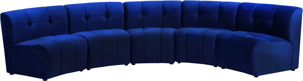 Limitless Navy Velvet 5Pc. Modular Sectional 1