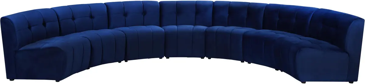 Limitless Navy Velvet 7Pc. Modular Sectional 1