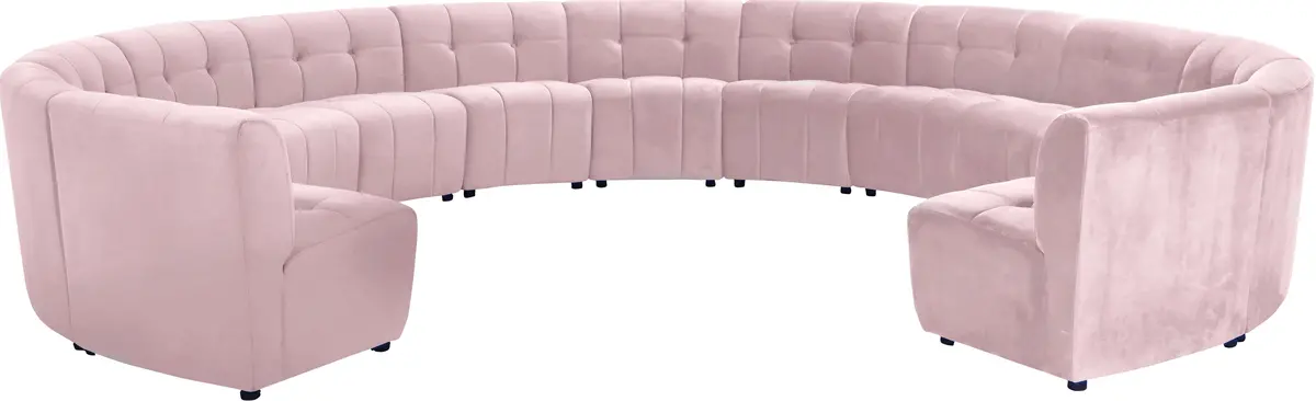 Limitless Pink Velvet 13Pc. Modular Sectional 1
