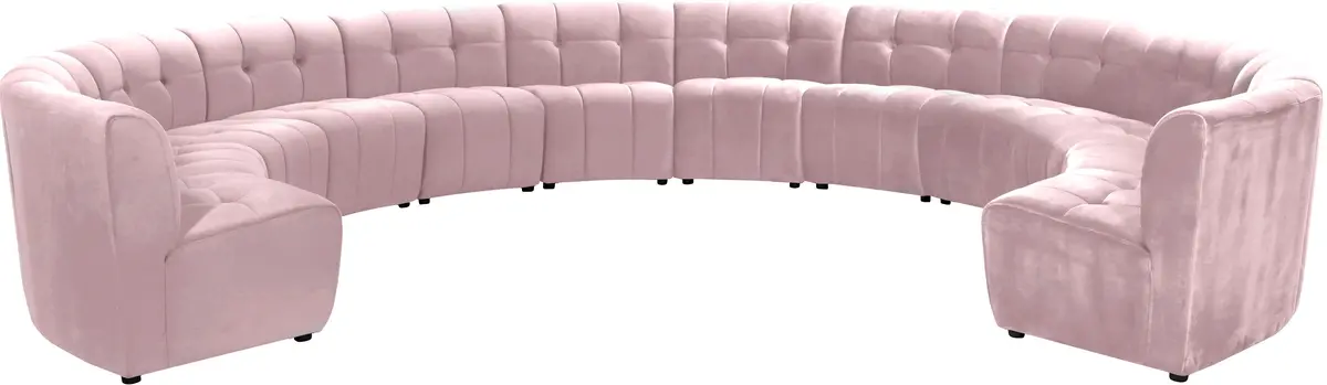 Limitless Pink Velvet 12Pc. Modular Sectional 1