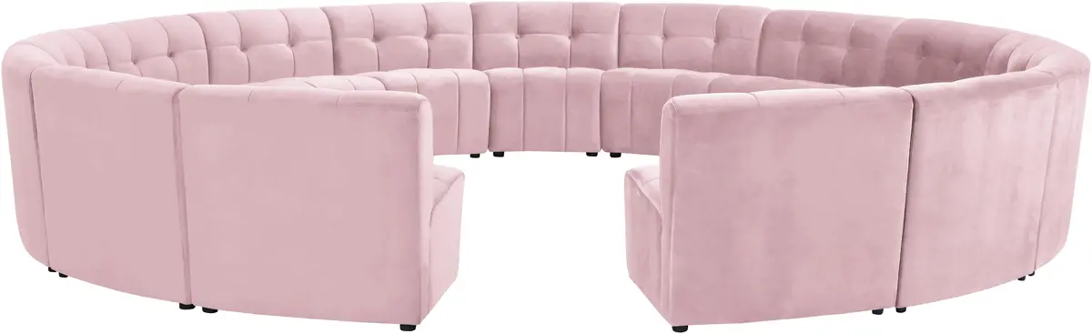 Limitless Pink Velvet 15Pc. Modular Sectional 1