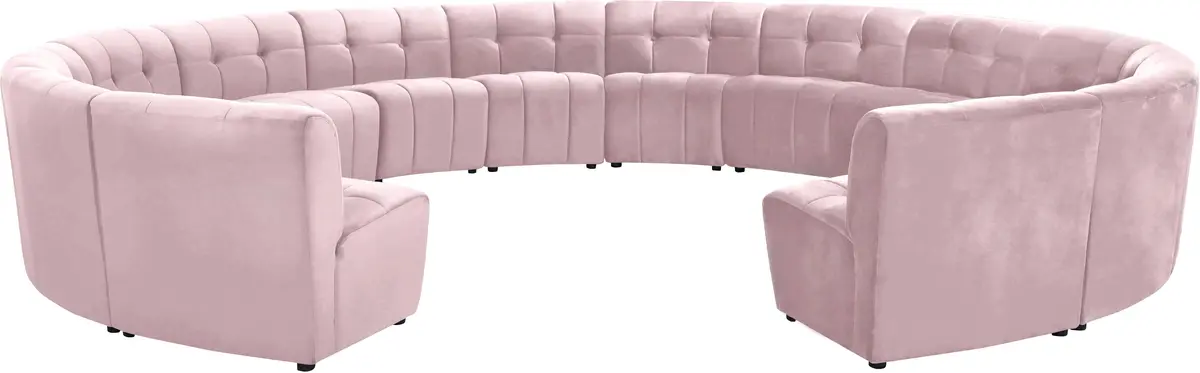 Limitless Pink Velvet 14Pc. Modular Sectional 1
