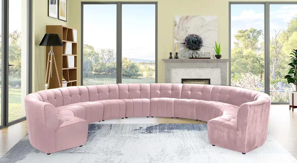 Limitless Pink Velvet 12Pc. Modular Sectional 2