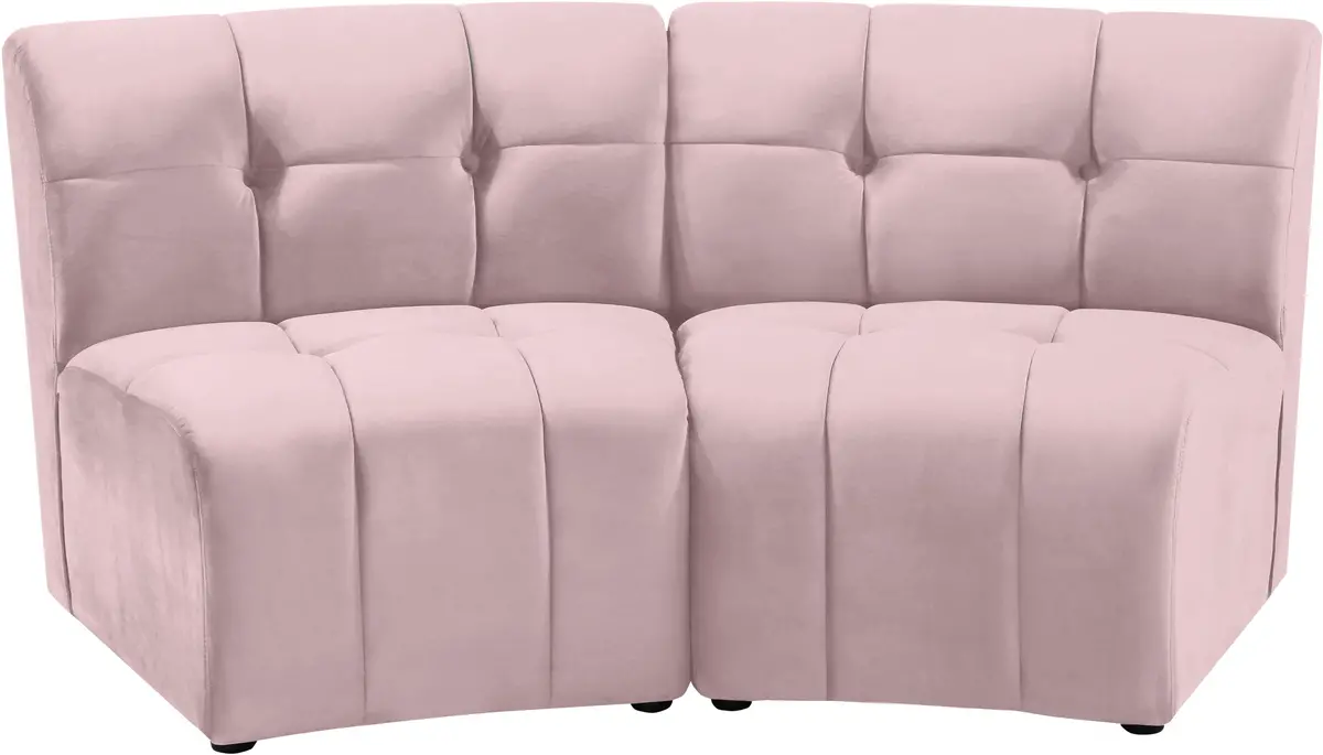 Limitless Pink Velvet 2Pc. Modular Sectional 1
