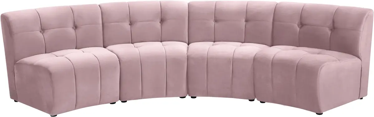 Limitless Pink Velvet 4Pc. Modular Sectional 1