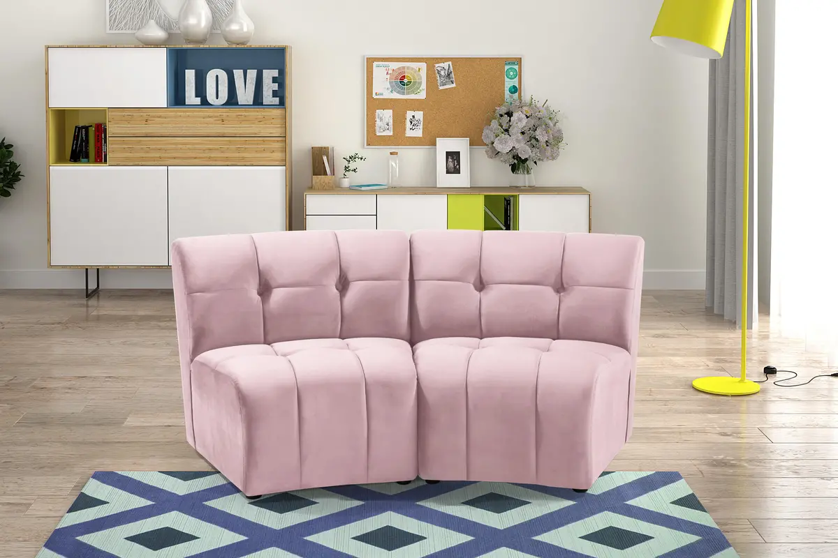 Limitless Pink Velvet 2Pc. Modular Sectional 2