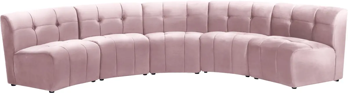 Limitless Pink Velvet 5Pc. Modular Sectional 1