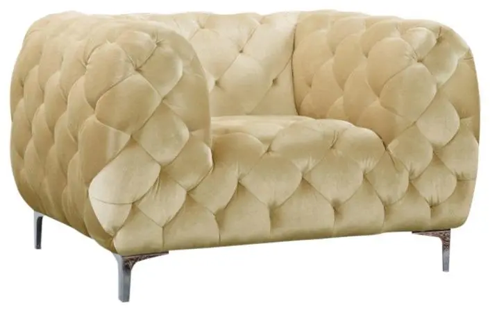 Mercer Beige Velvet Chair 1