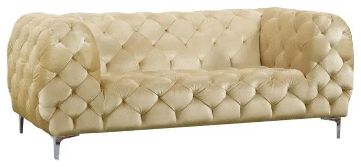 Mercer Beige Velvet Loveseat 1