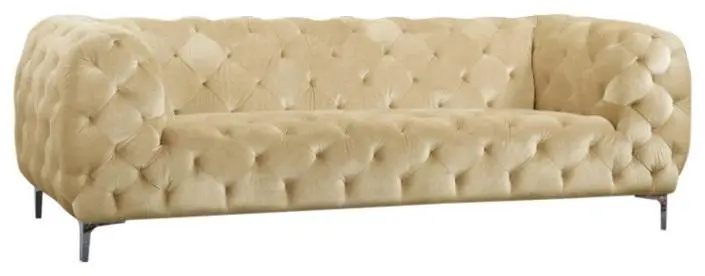 Mercer Beige Velvet Sofa 1