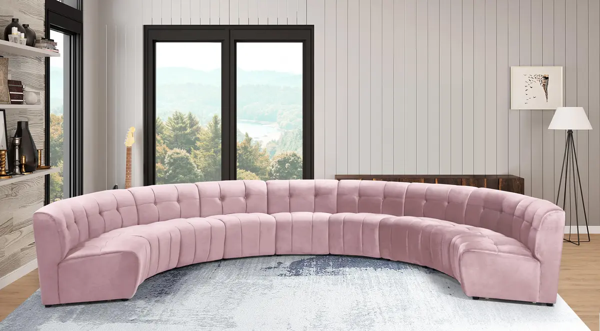 Limitless Pink Velvet 9Pc. Modular Sectional 2