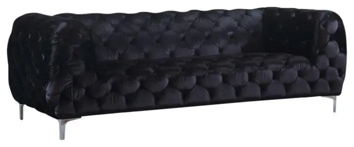 Mercer Black Velvet Sofa 1