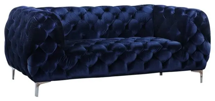 Mercer Navy Velvet Loveseat 1