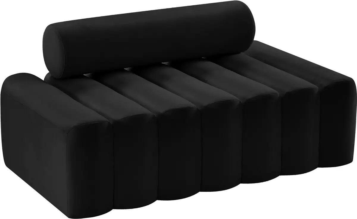 Melody Black Velvet Loveseat 1