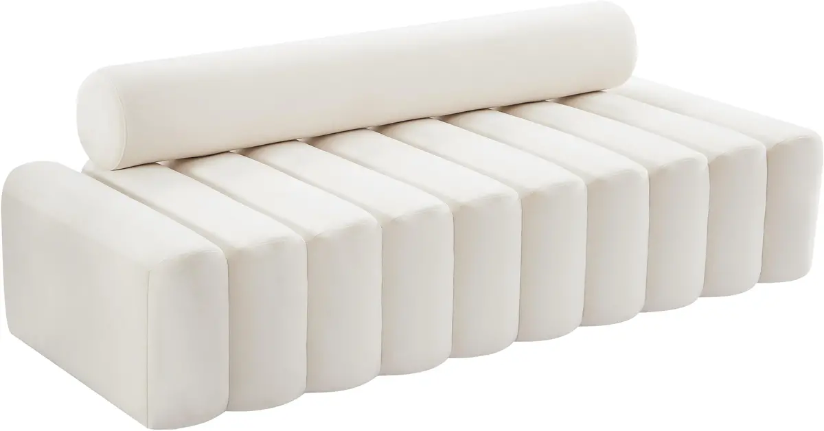 Melody Cream Velvet Sofa 1