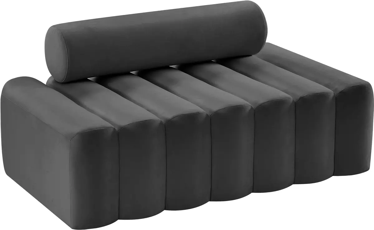 Melody Grey Velvet Loveseat 1