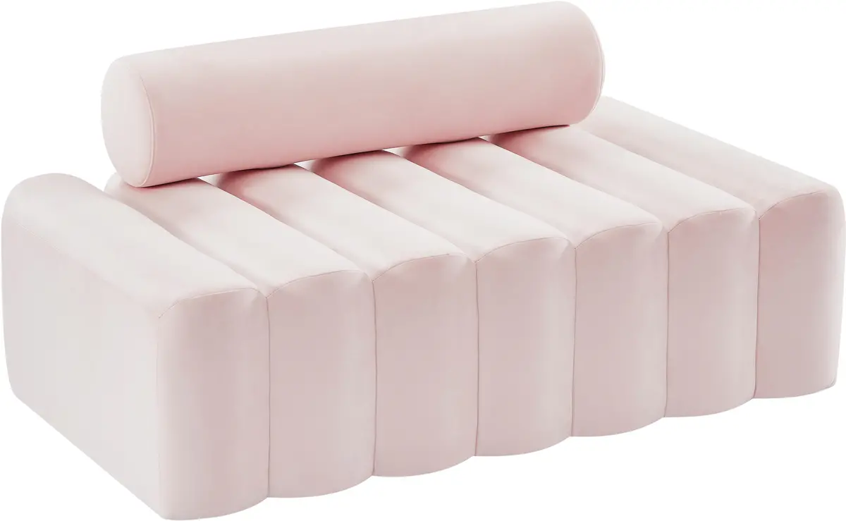 Melody Pink Velvet Loveseat 1