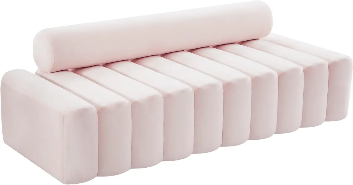 Melody Pink Velvet Sofa 1