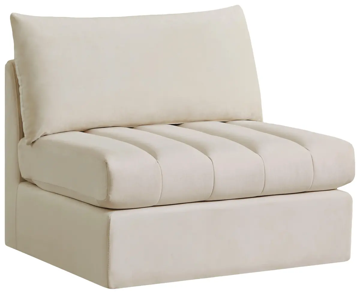 Jacob Cream Velvet Armless 1