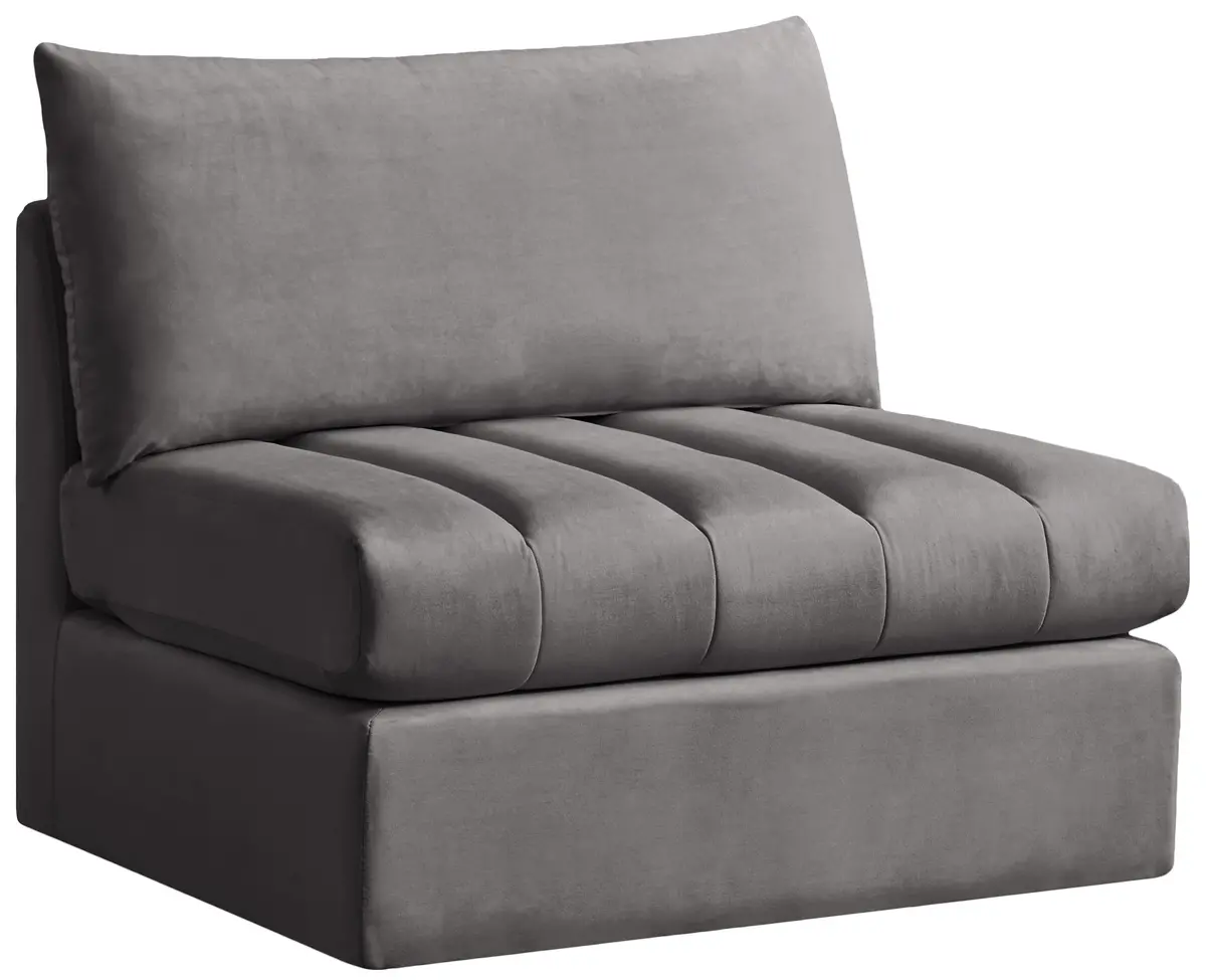 Jacob Grey Velvet Armless 1