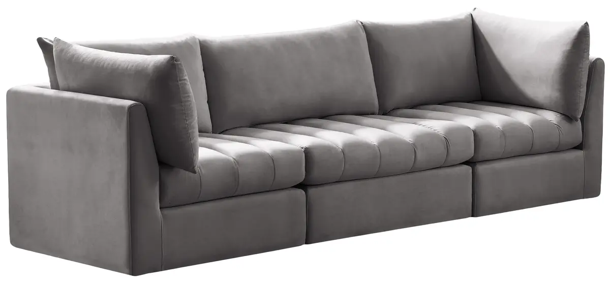 Jacob Grey Velvet Modular Sofa 1