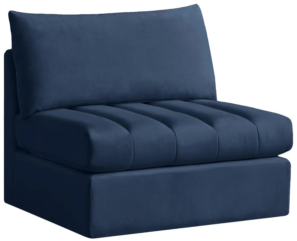 Jacob Navy Velvet Armless 1