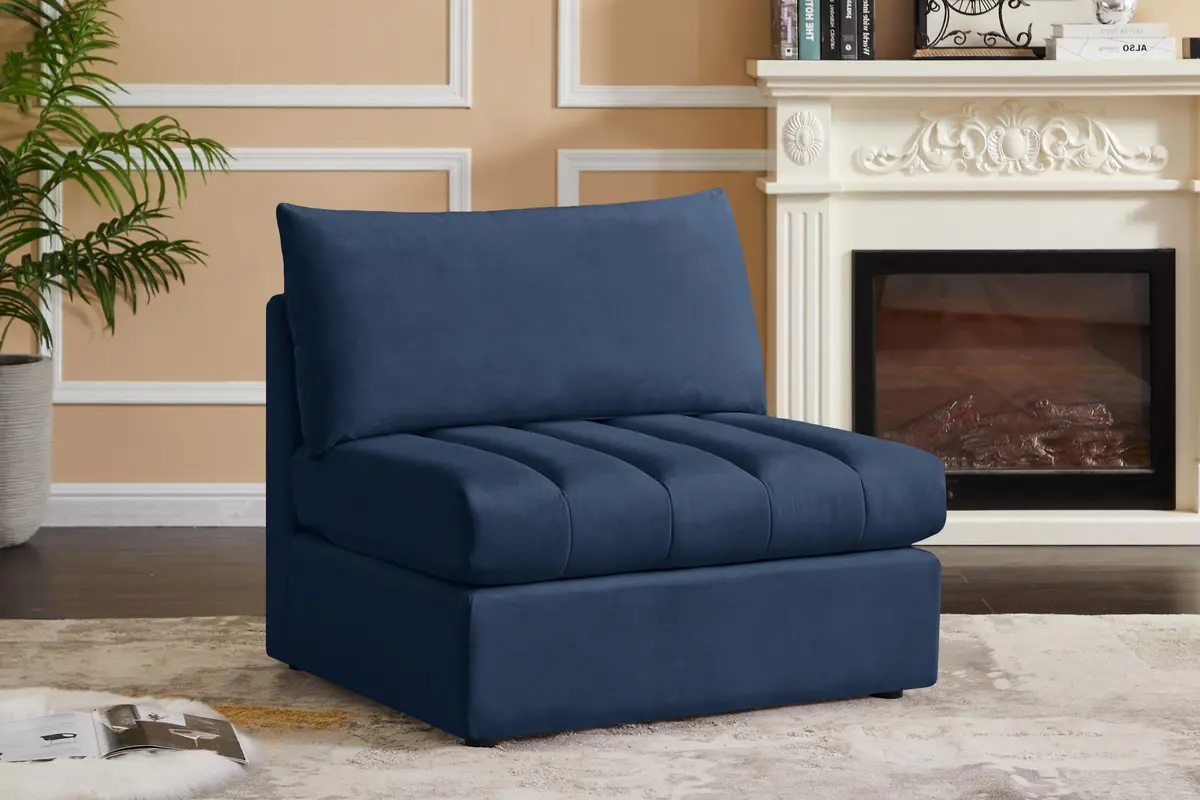 Jacob Navy Velvet Armless 2