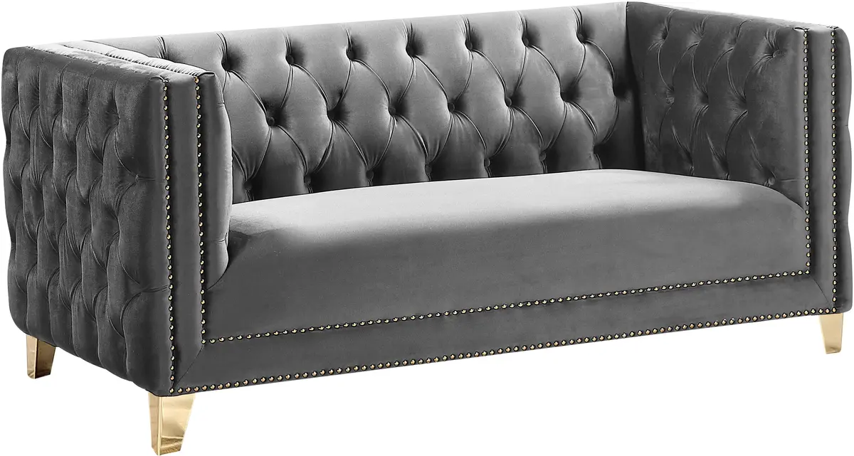 Michelle Grey Velvet Loveseat 1