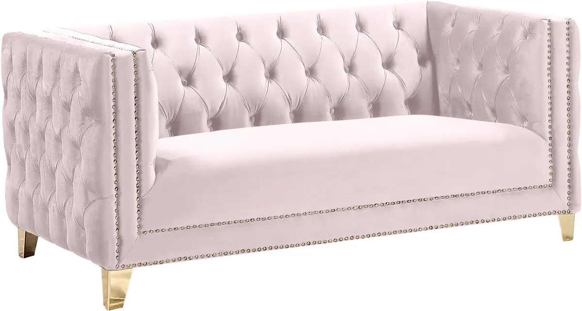 Michelle Pink Velvet Loveseat 1