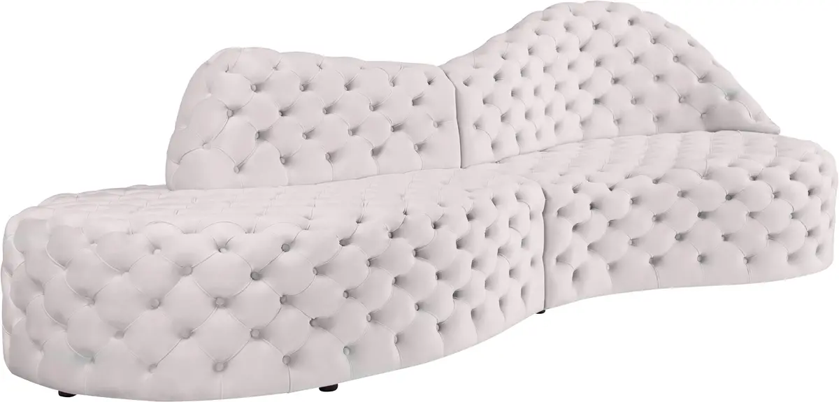 Royal Cream Velvet 2Pc. Sectional 1