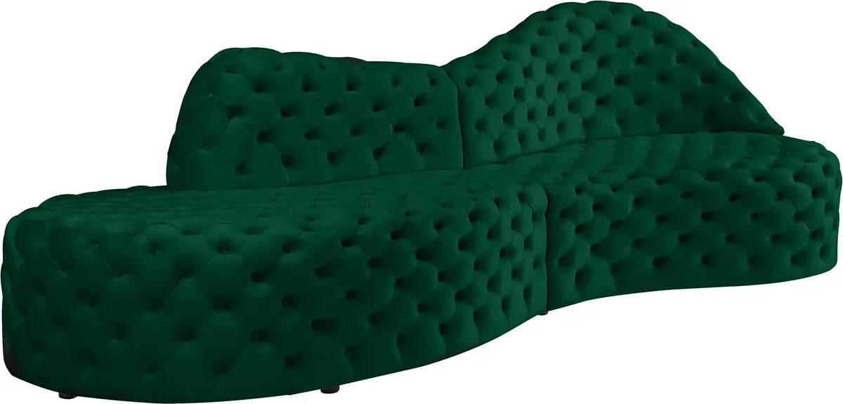 Royal Green Velvet 2Pc. Sectional 1