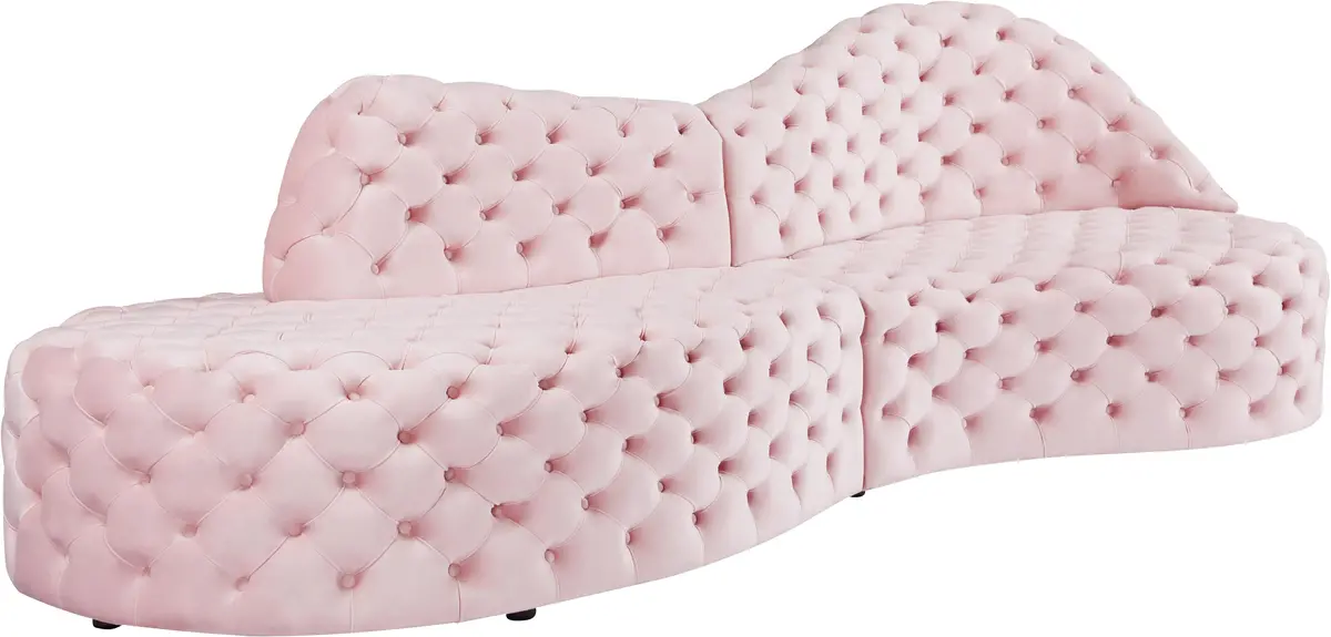 Royal Pink Velvet 2Pc. Sectional 1
