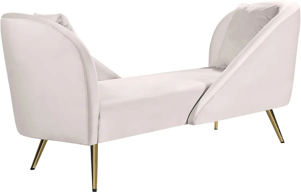Nolan Cream Velvet Chaise 2