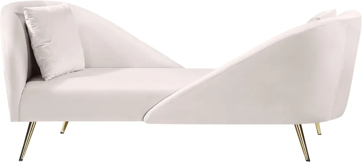 Nolan Cream Velvet Chaise 1