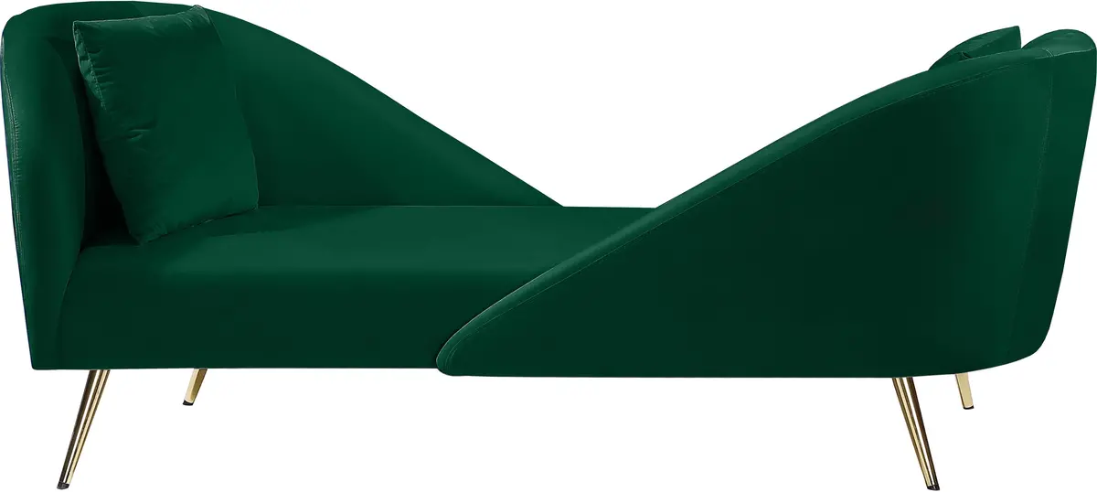 Nolan Green Velvet Chaise 1