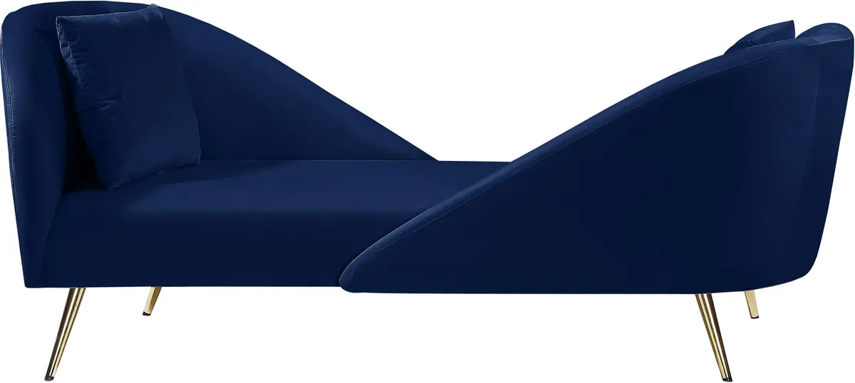 Nolan Navy Velvet Chaise 1