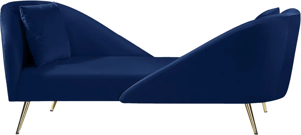 Nolan Navy Velvet Chaise 2