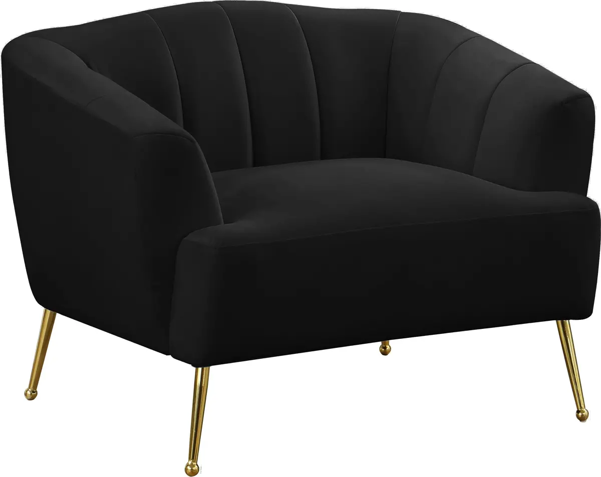 Tori Black Velvet Chair 1