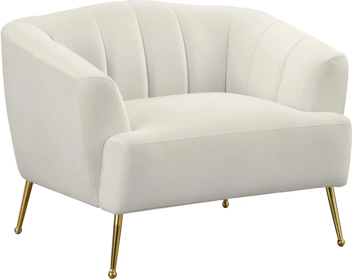 Tori Cream Velvet Chair 1