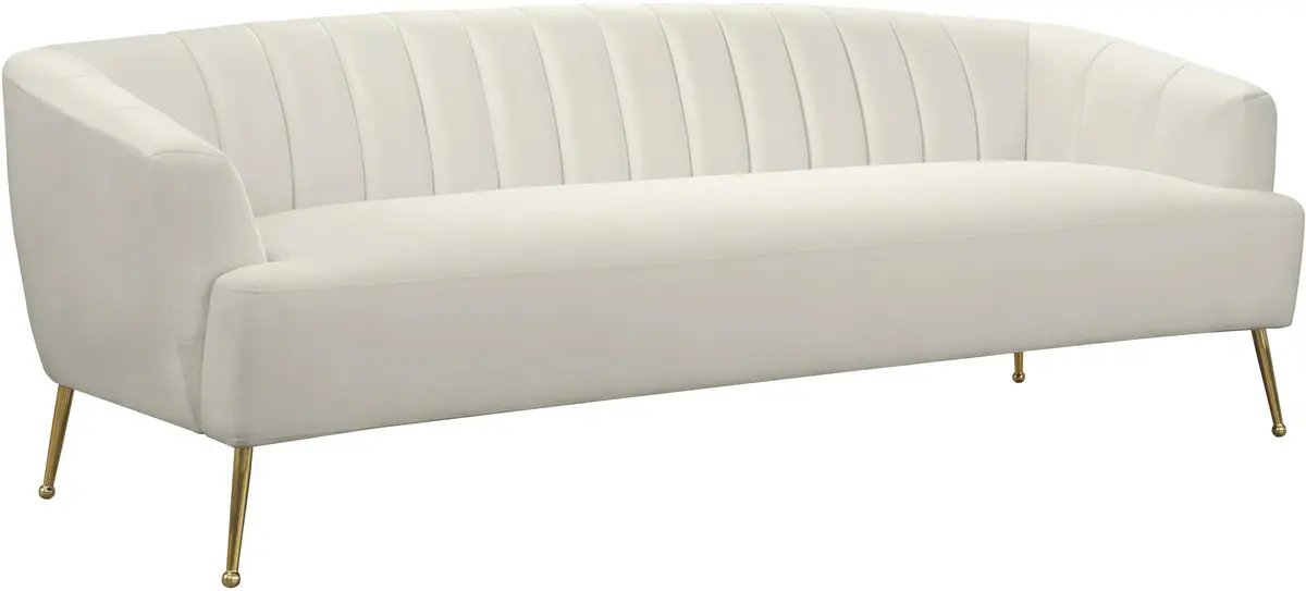 Tori Cream Velvet Sofa 1