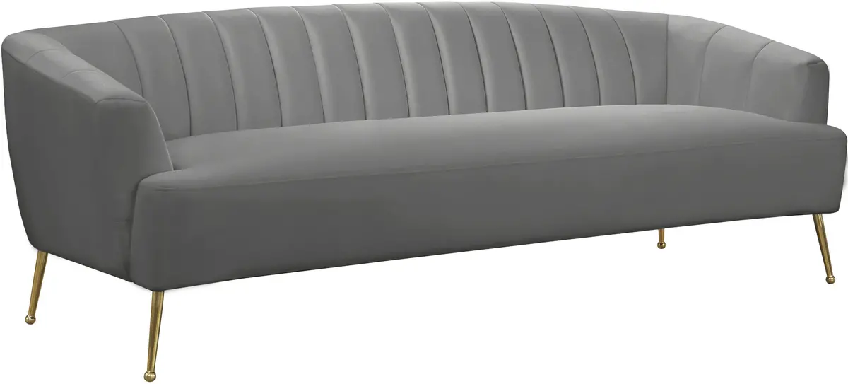 Tori Grey Velvet Sofa 1